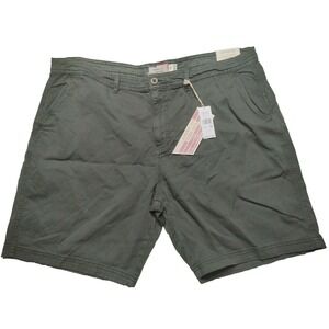 American Threads Men 44 Olive Garment Dye Cotton Stretch 8" Shorts NEW